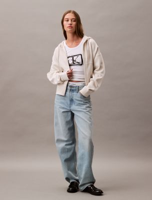 CK Archive Logo Fleece Zip Hoodie