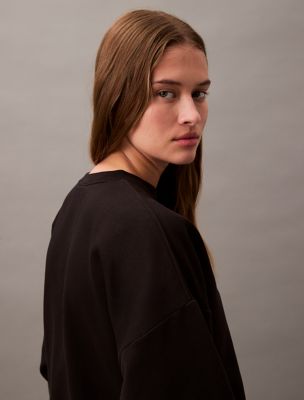 CK Archive Logo Fleece Cropped Sweatshirt