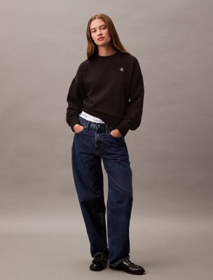 CK Archive Logo Fleece Cropped Sweatshirt