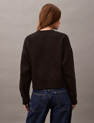 CK Archive Logo Fleece Cropped Sweatshirt