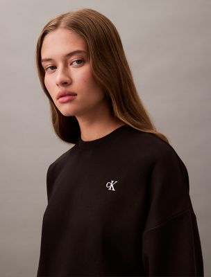 CK Archive Logo Fleece Cropped Sweatshirt
