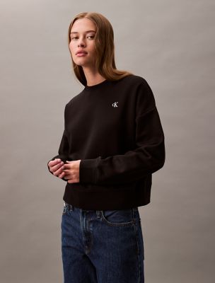 CK Archive Logo Fleece Cropped Sweatshirt