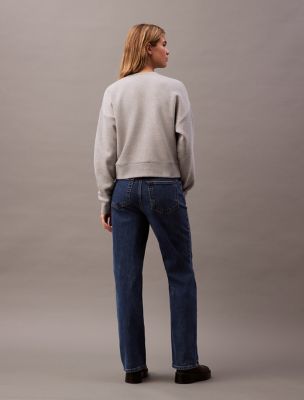 CK Archive Logo Fleece Cropped Sweatshirt
