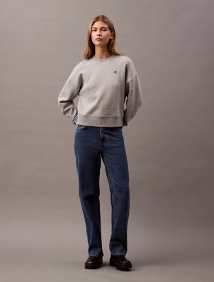 CK Archive Logo Fleece Cropped Sweatshirt