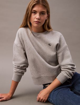 CK Archive Logo Fleece Cropped Sweatshirt