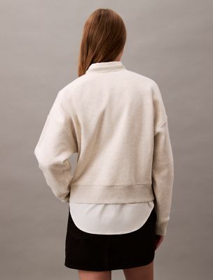 CK Archive Logo Fleece Cropped Sweatshirt