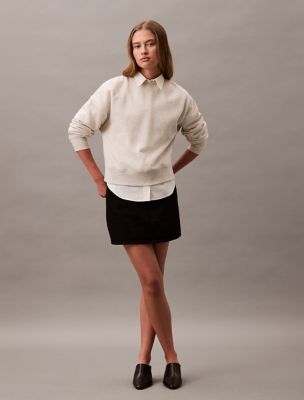 CK Archive Logo Fleece Cropped Sweatshirt