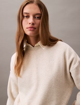 CK Archive Logo Fleece Cropped Sweatshirt