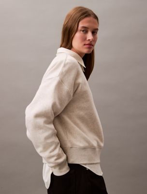 CK Archive Logo Fleece Cropped Sweatshirt