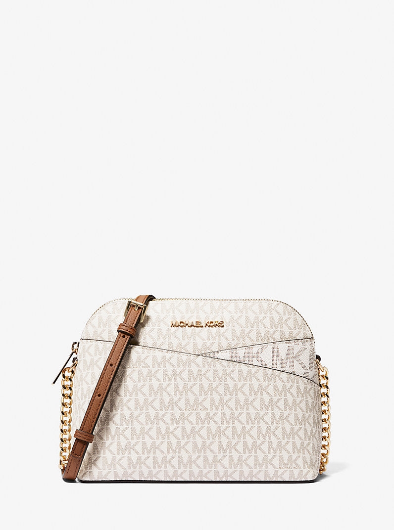 MK Jet Set Travel Medium Logo Dome Crossbody Bag