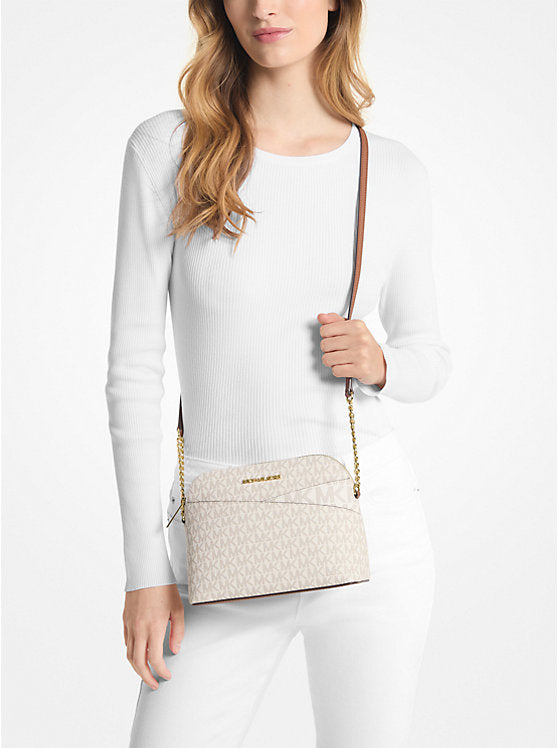 MK Jet Set Travel Medium Logo Dome Crossbody Bag