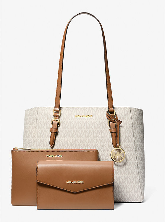 MK Charlotte Large 3-in-1 Signature Logo Tote Bag