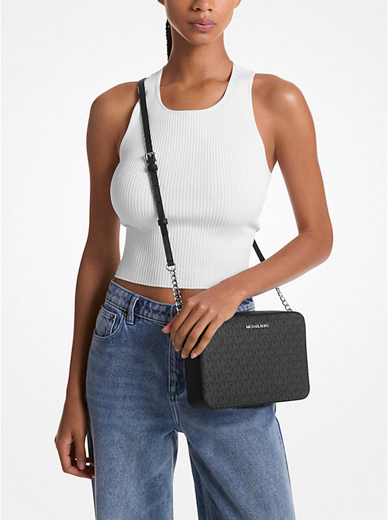 MK Jet Set Large Logo Crossbody Bag