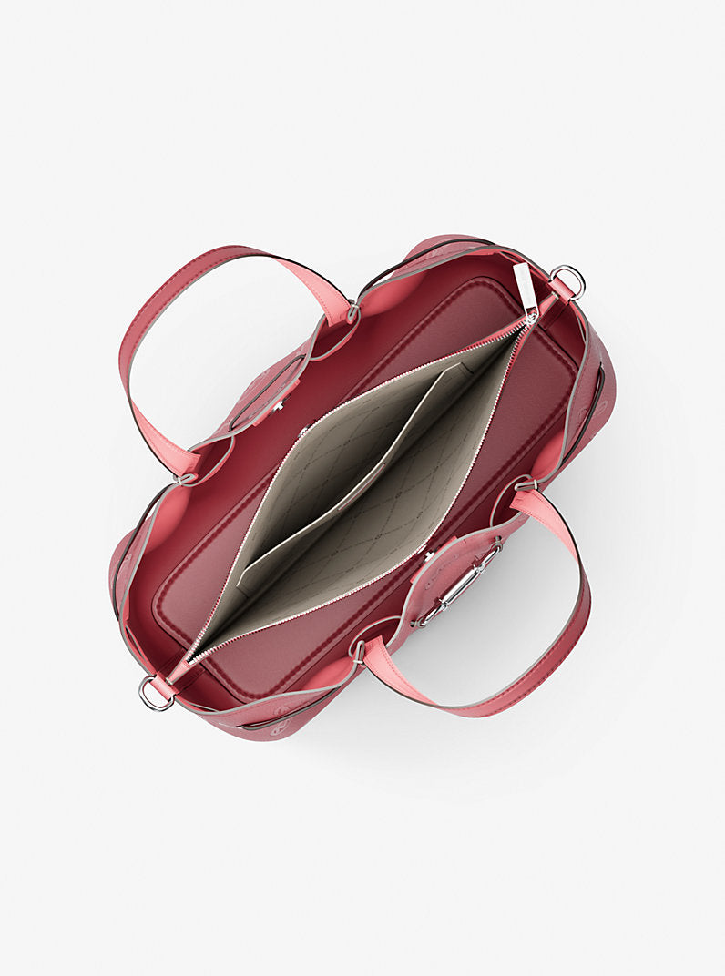 MK Carson Medium Logo Debossed Satchel