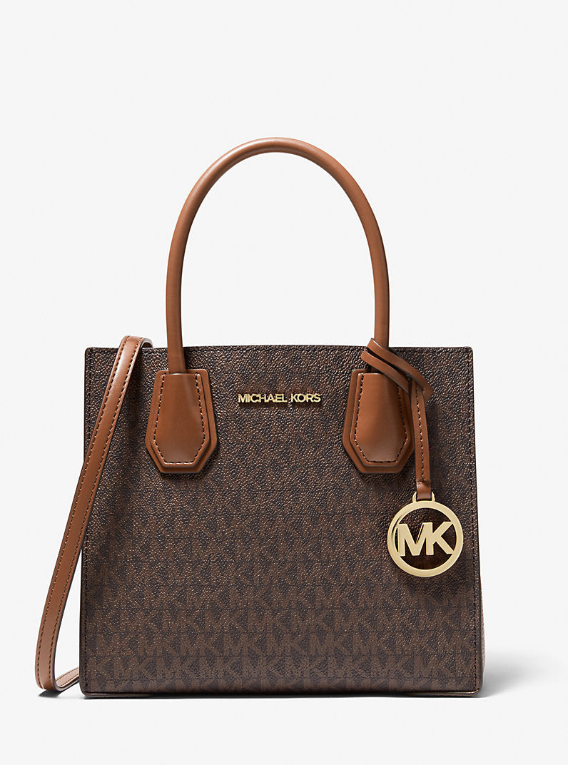 MK Mercer Medium Logo and Leather Accordion Crossbody Bag