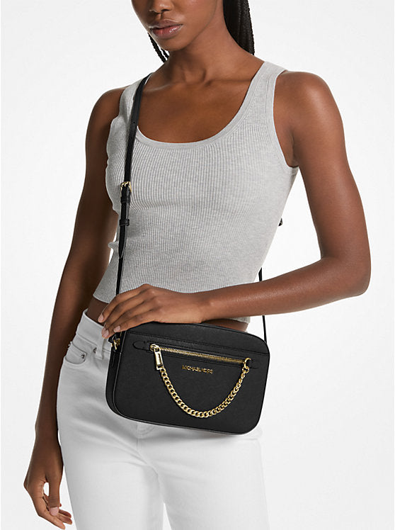 MK Jet Set Large Saffiano Leather Crossbody Bag