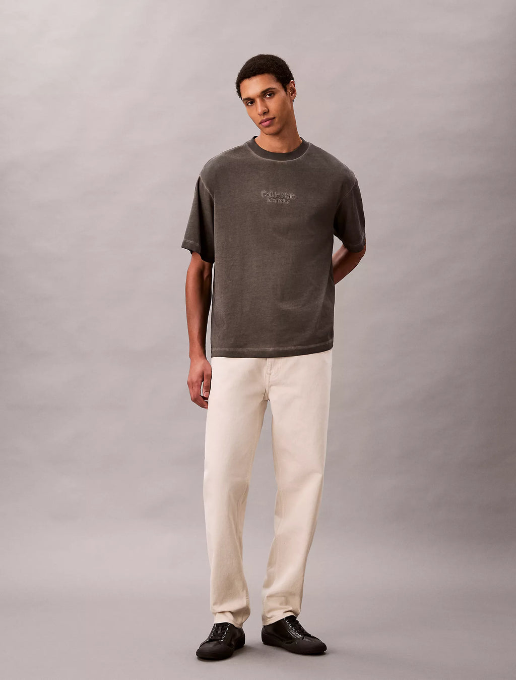 CK Faded Dye Logo Graphic Classic Crewneck T-Shirt