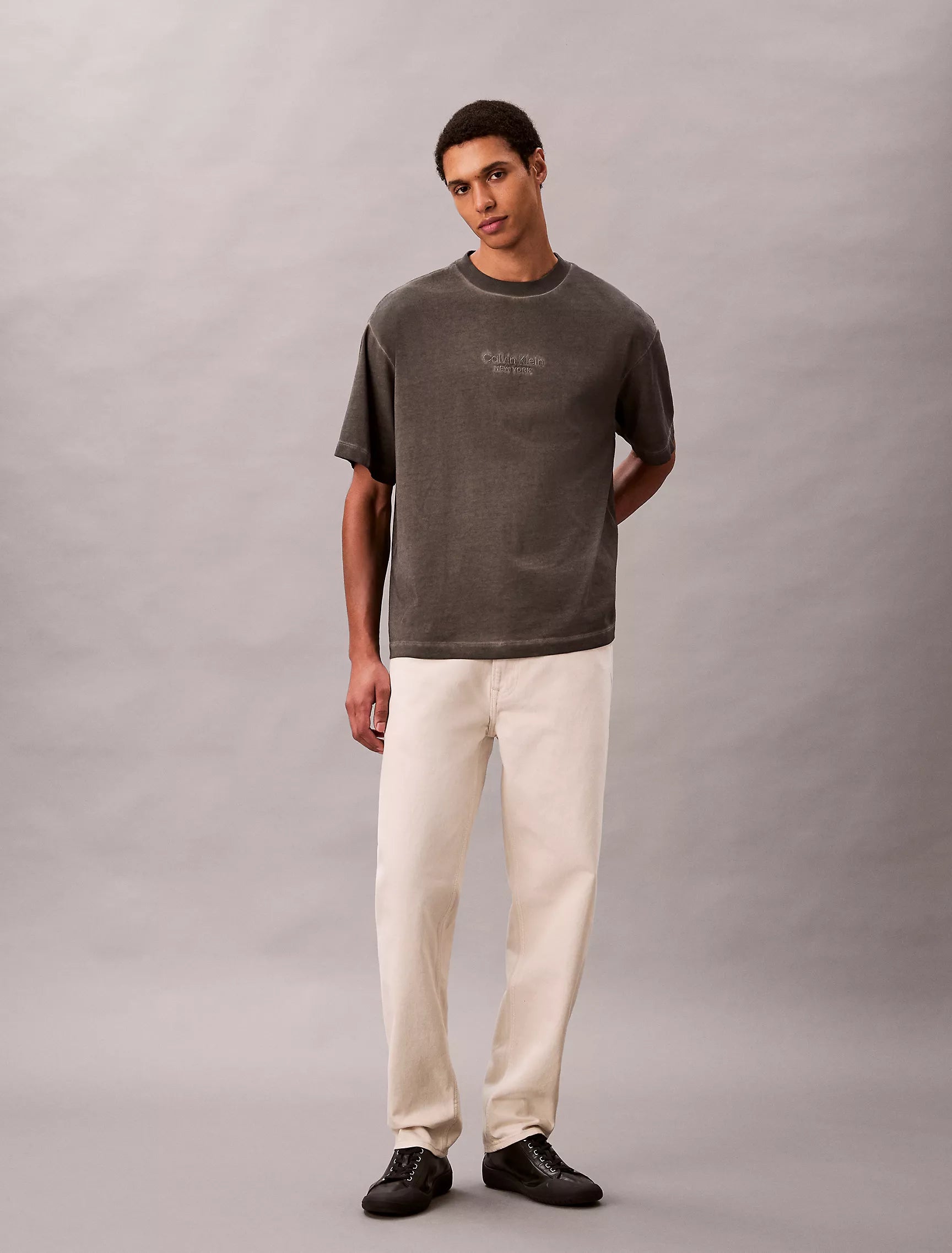 CK Faded Dye Logo Graphic Classic Crewneck T-Shirt