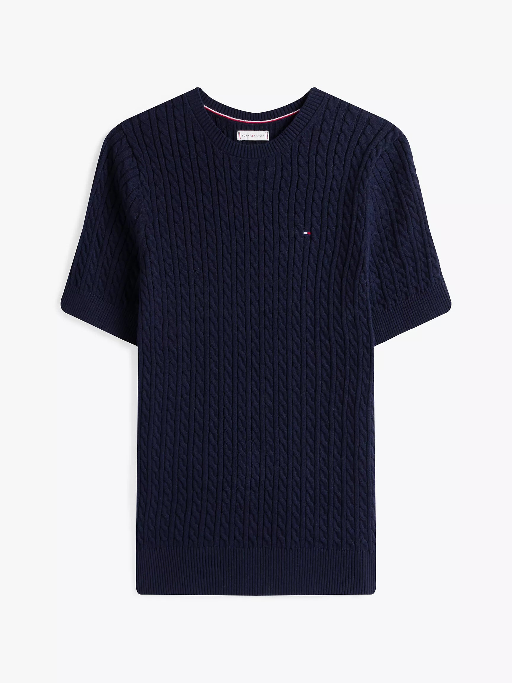 Tommy Short-Sleeve Cable Knit Sweater