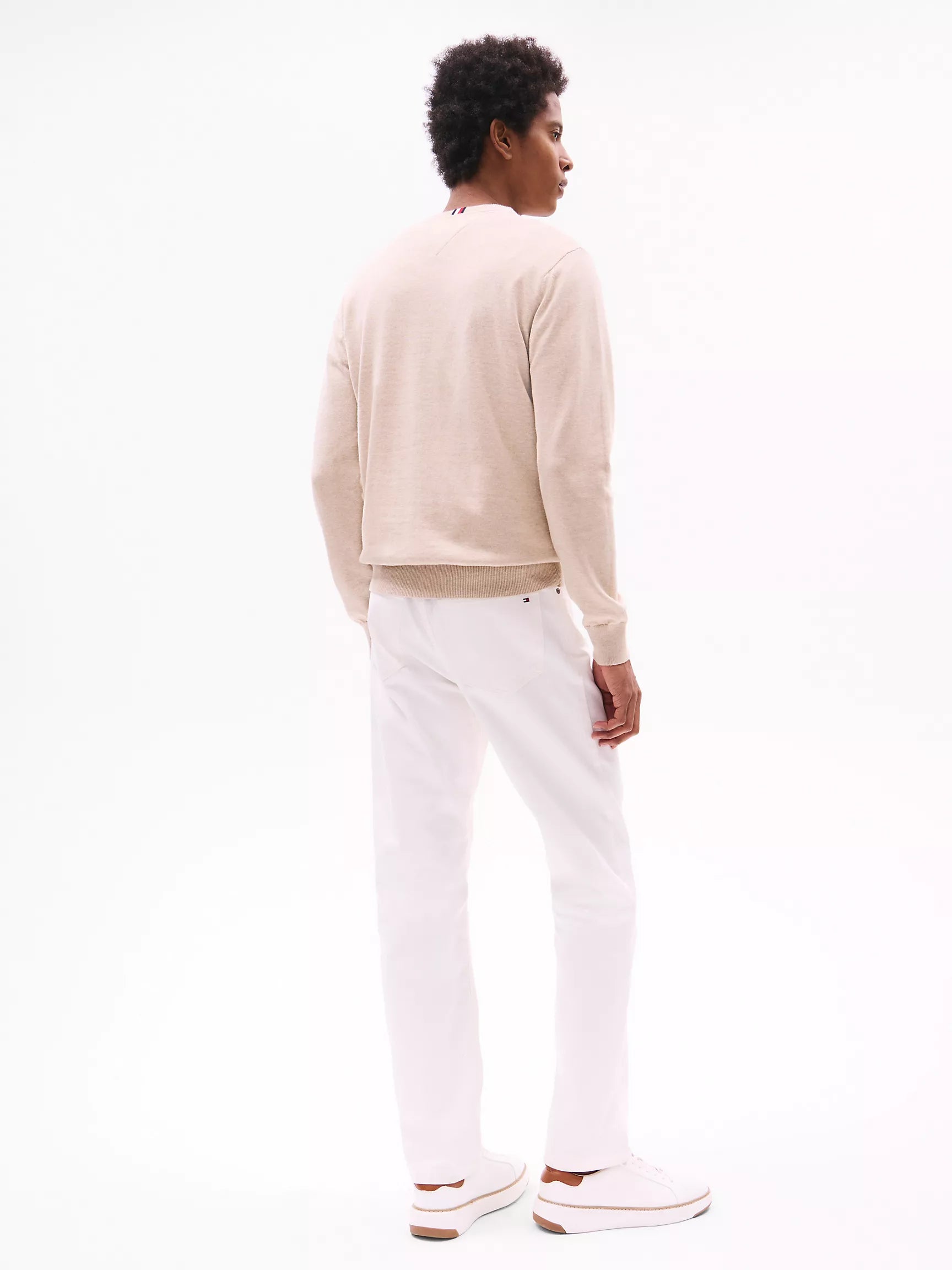 Tommy Solid Logo V-Neck Sweater