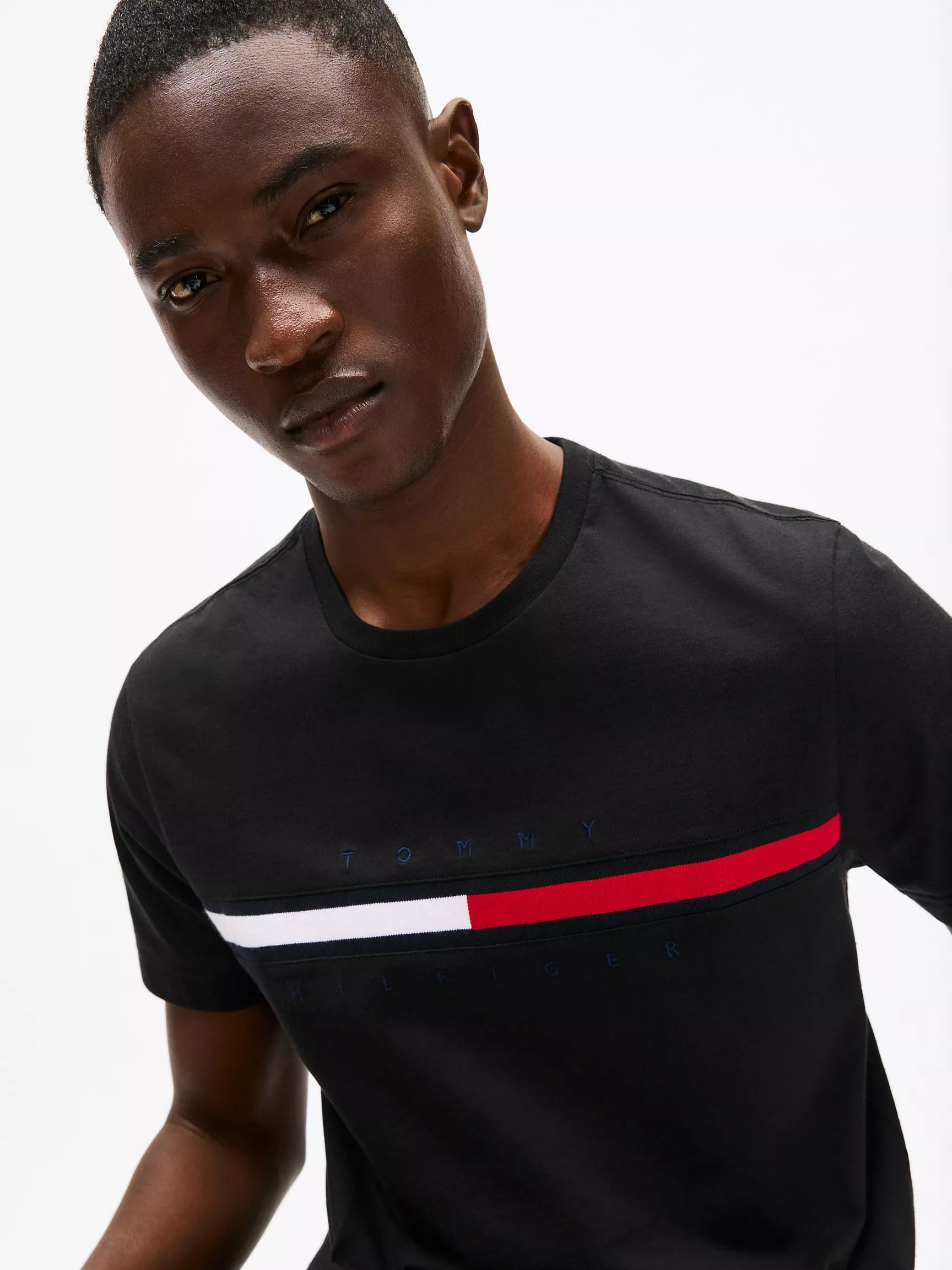 Tommy Embroidered Flag Logo T-Shirt