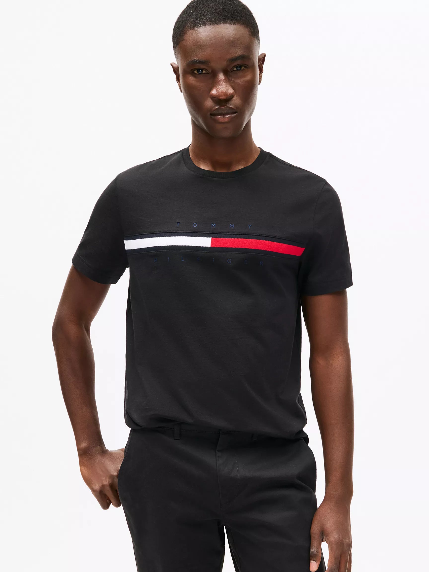 Tommy Embroidered Flag Logo T-Shirt