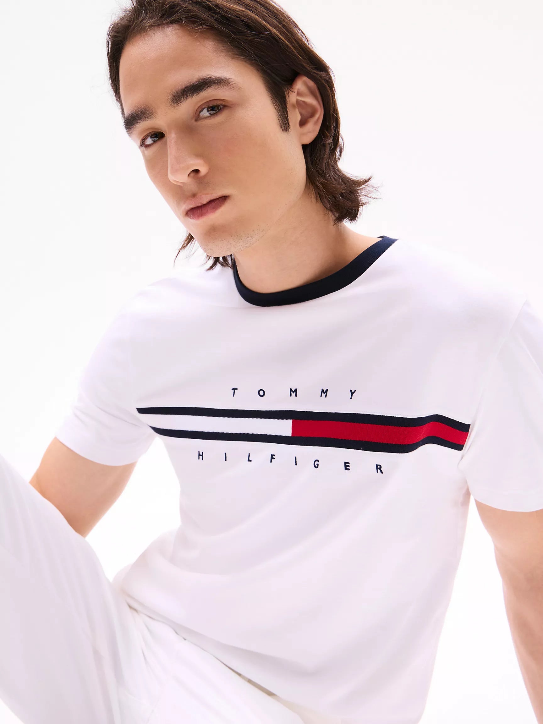 Tommy Embroidered Flag Logo T-Shirt