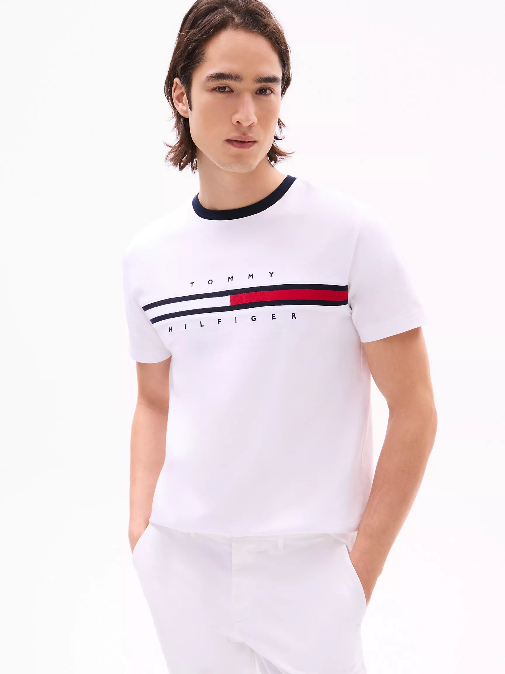 Tommy Embroidered Flag Logo T-Shirt