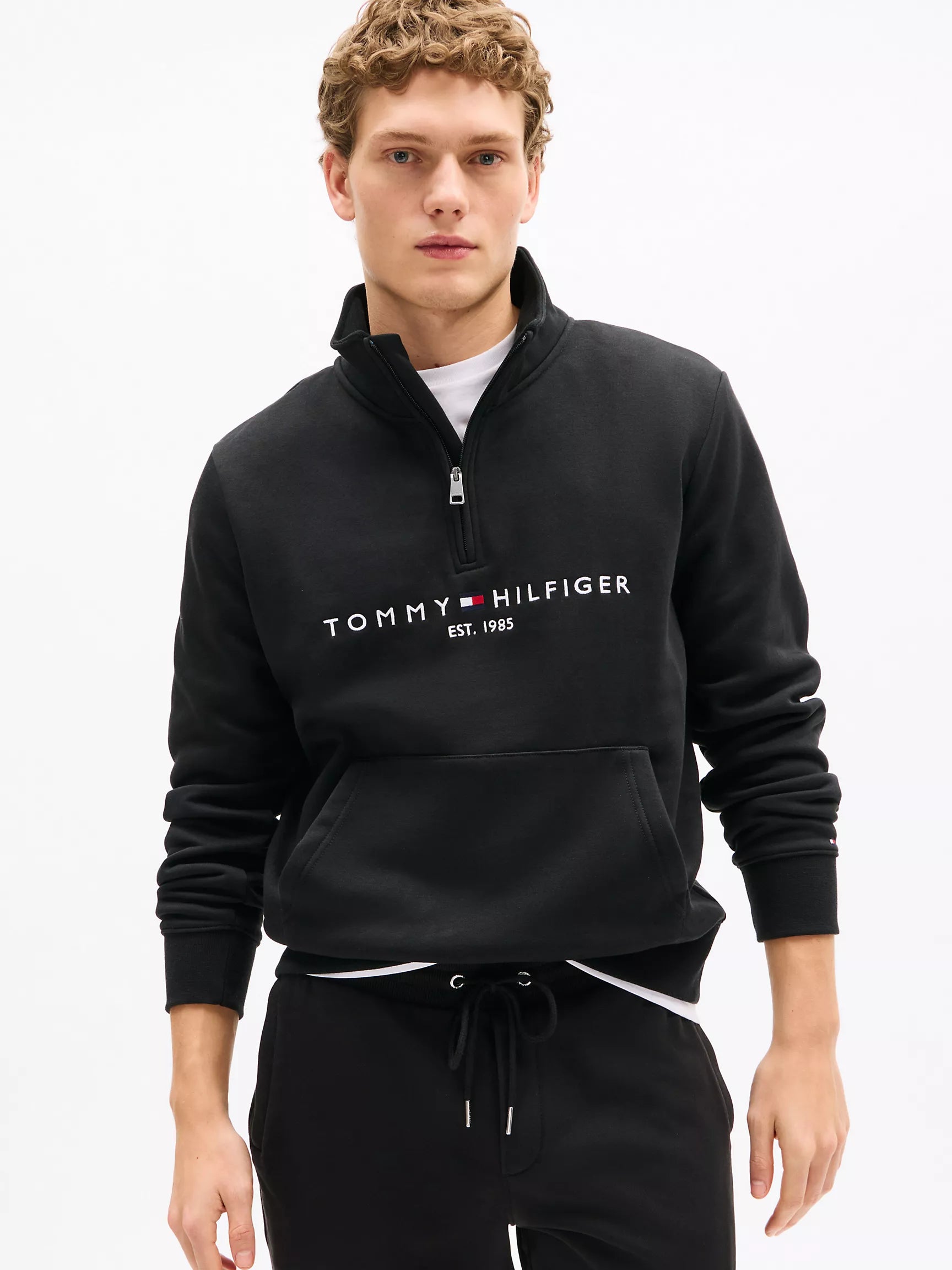 Tommy Embroidered Tommy Logo Quarter-Zip
