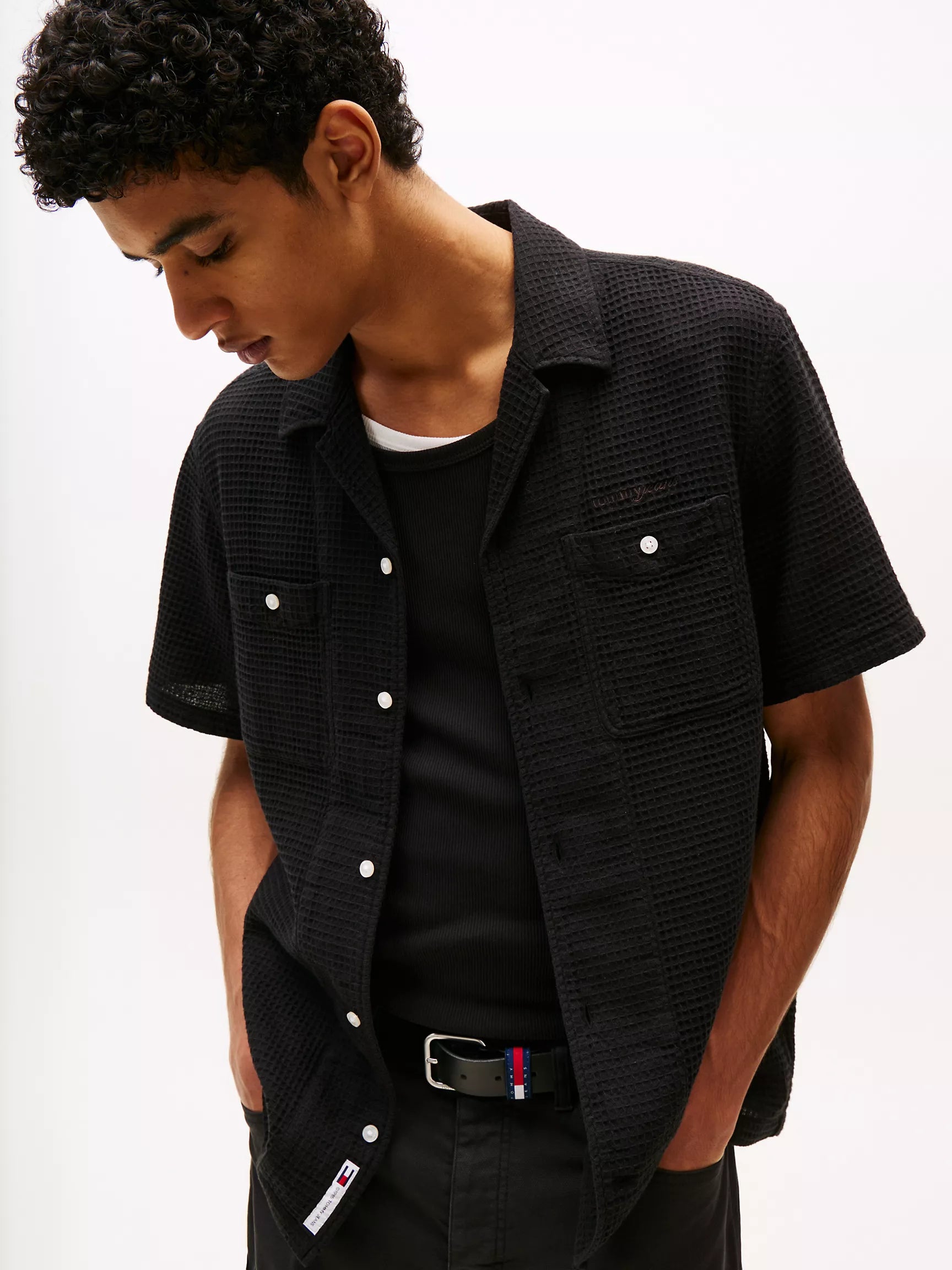 Tommy Jeans Waffle Knit Camp Shirt