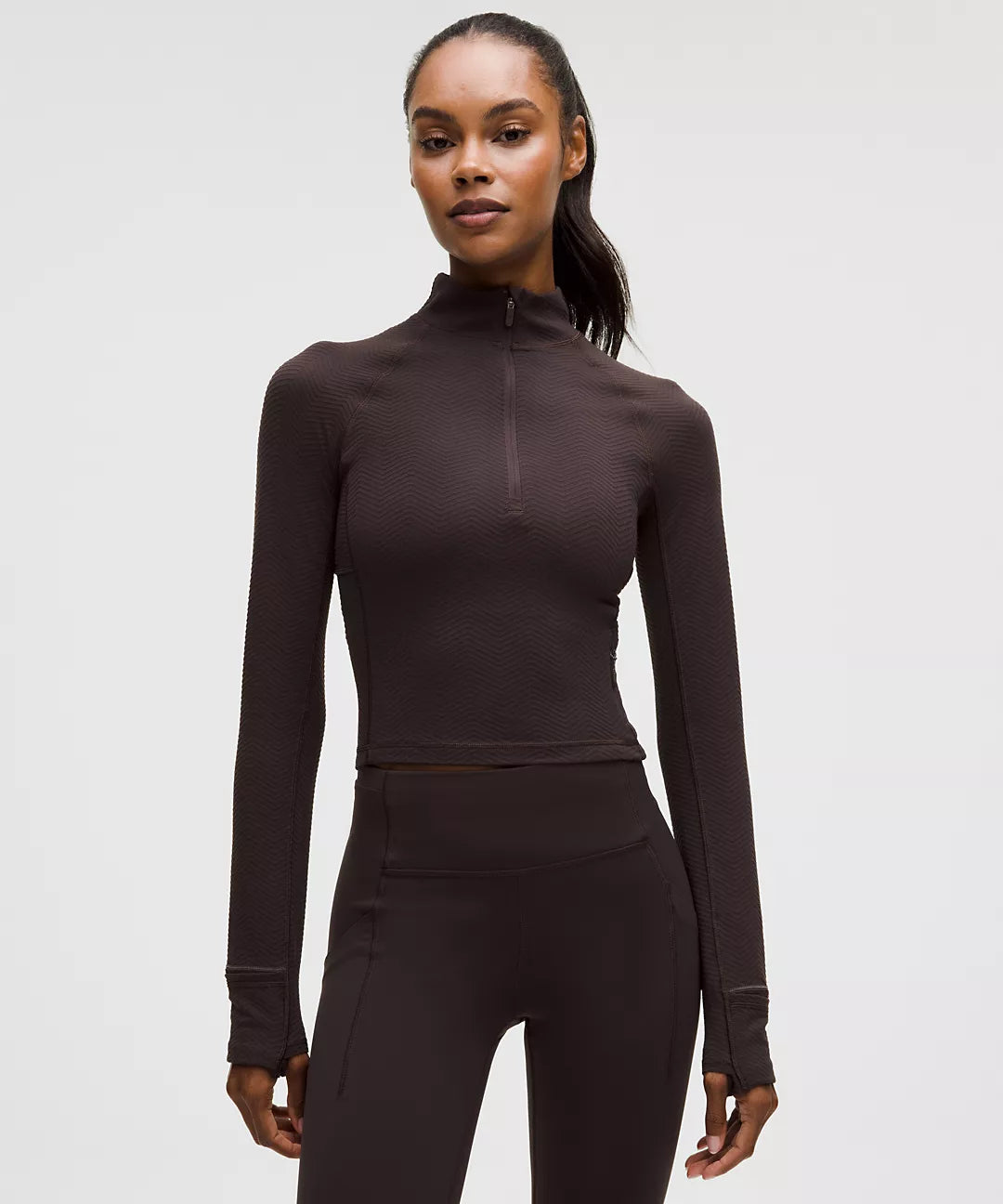 LULULEMON It's Rulu Cropped Half Zip Chevron Updated