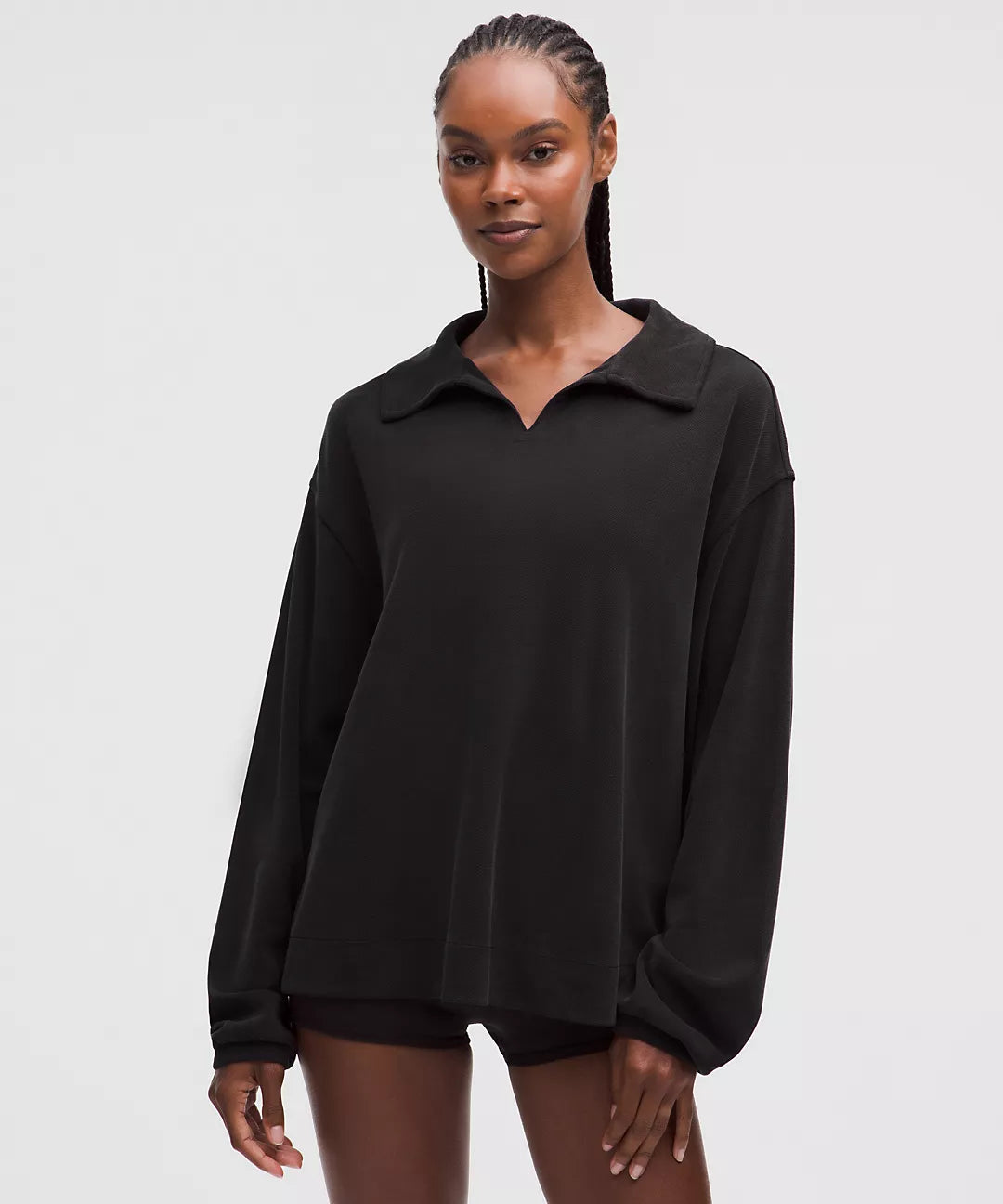 LULULEMON Softstreme Pique Oversized Long-Sleeve Polo Shirt