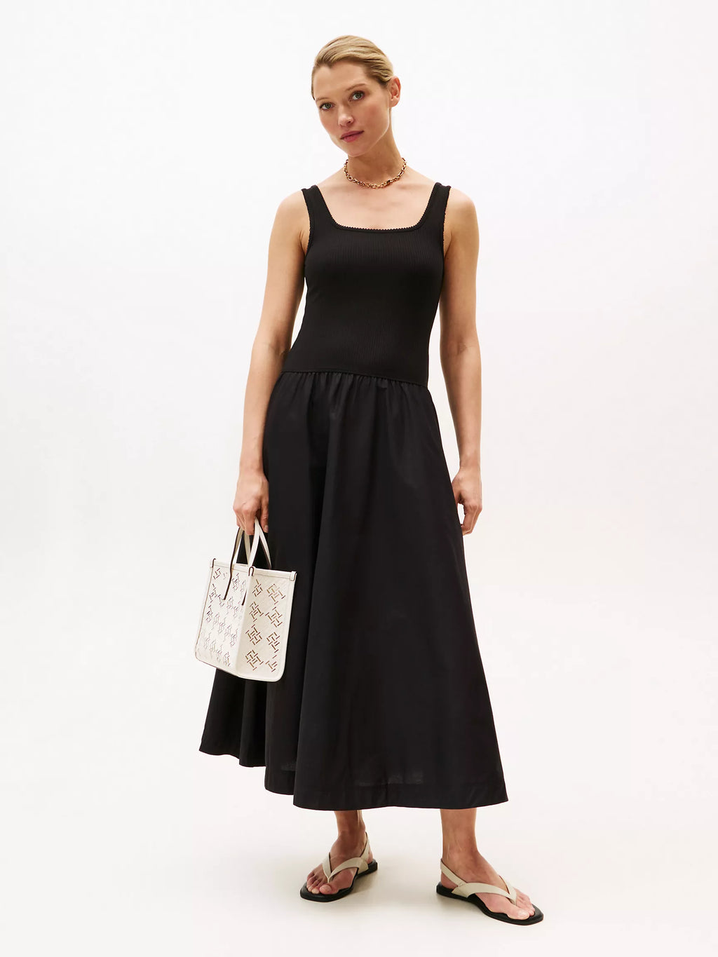 Tommy Sleeveless Ribbed Midi Dress