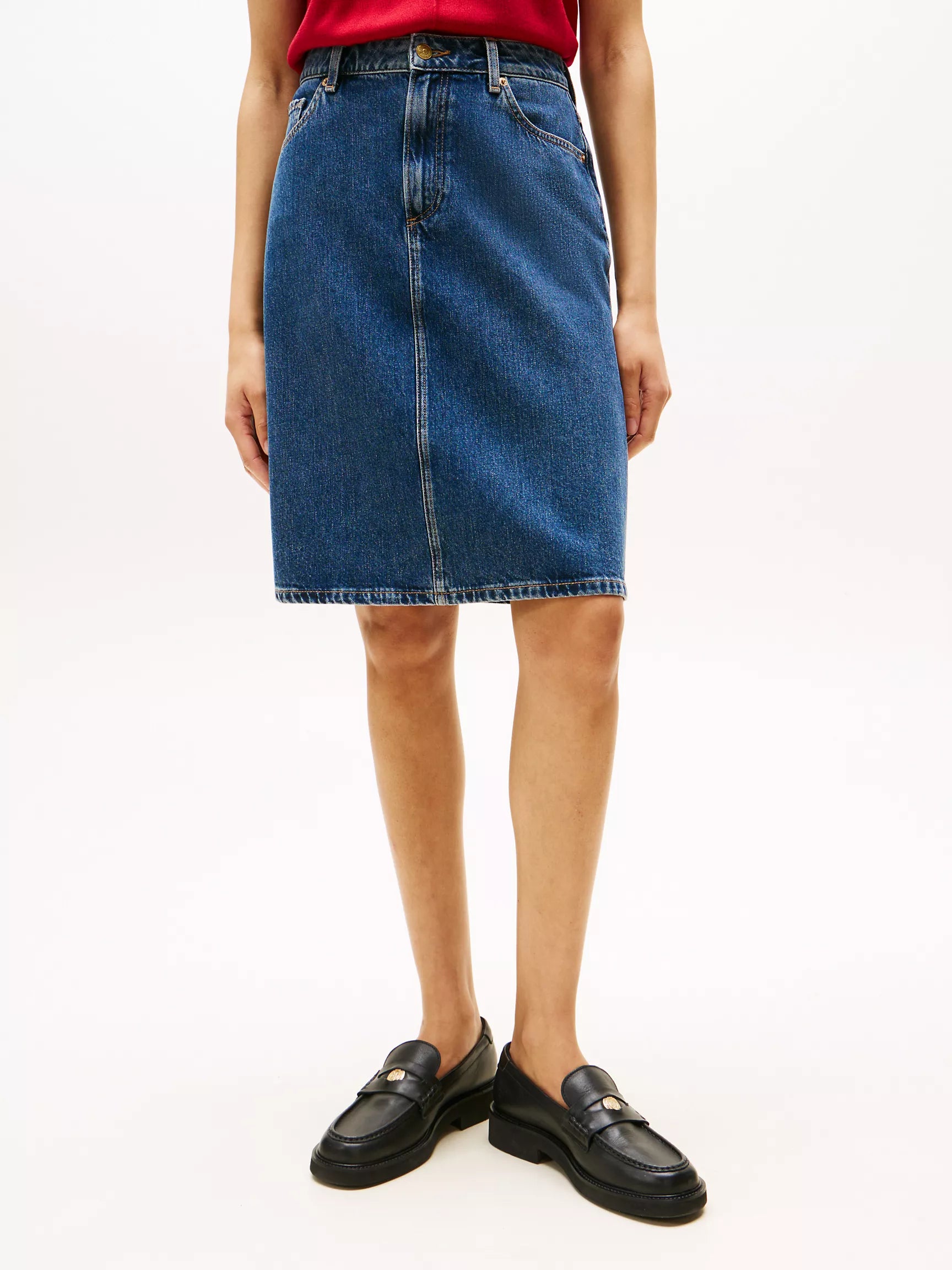 Tommy Straight Fit Denim Skirt