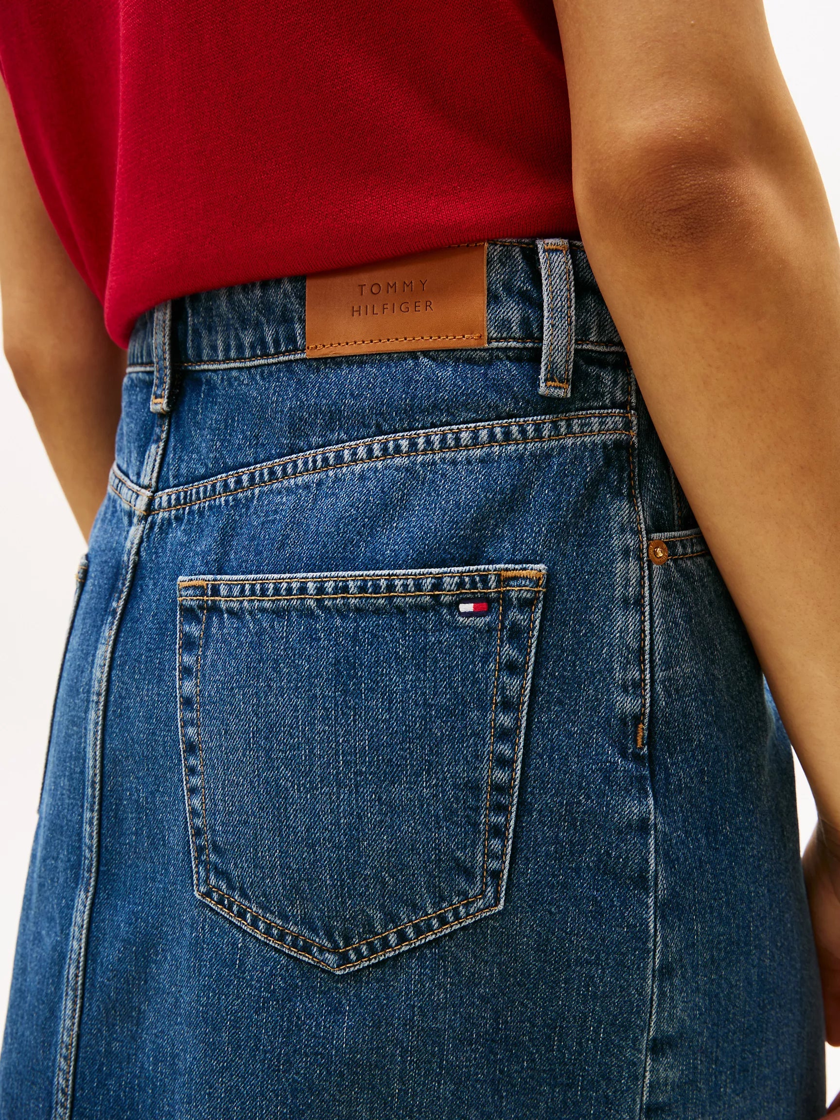 Tommy Straight Fit Denim Skirt