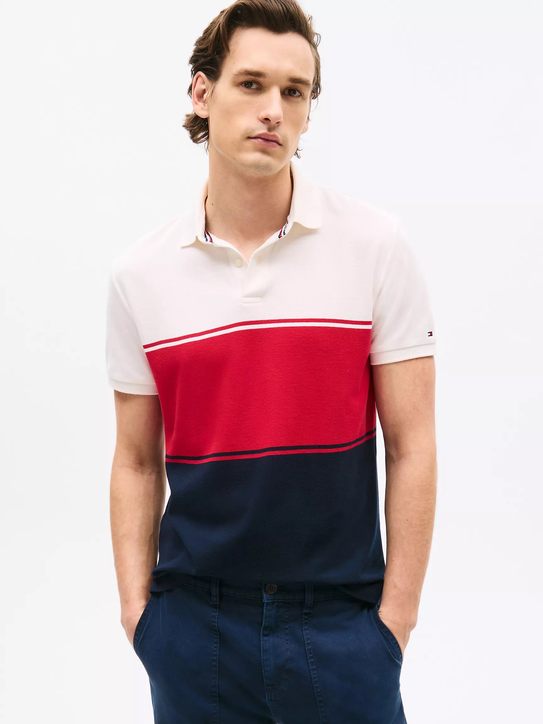 Tommy Regular Fit Colorblock Wicking Polo