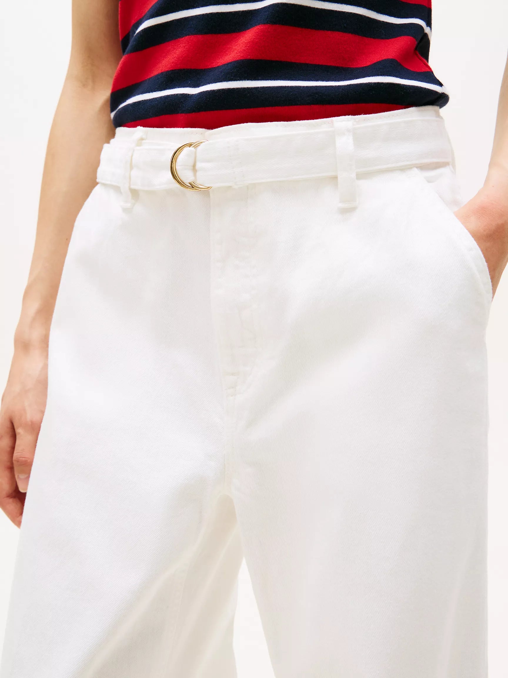 Tommy White High-Rise Wide-Leg Jean