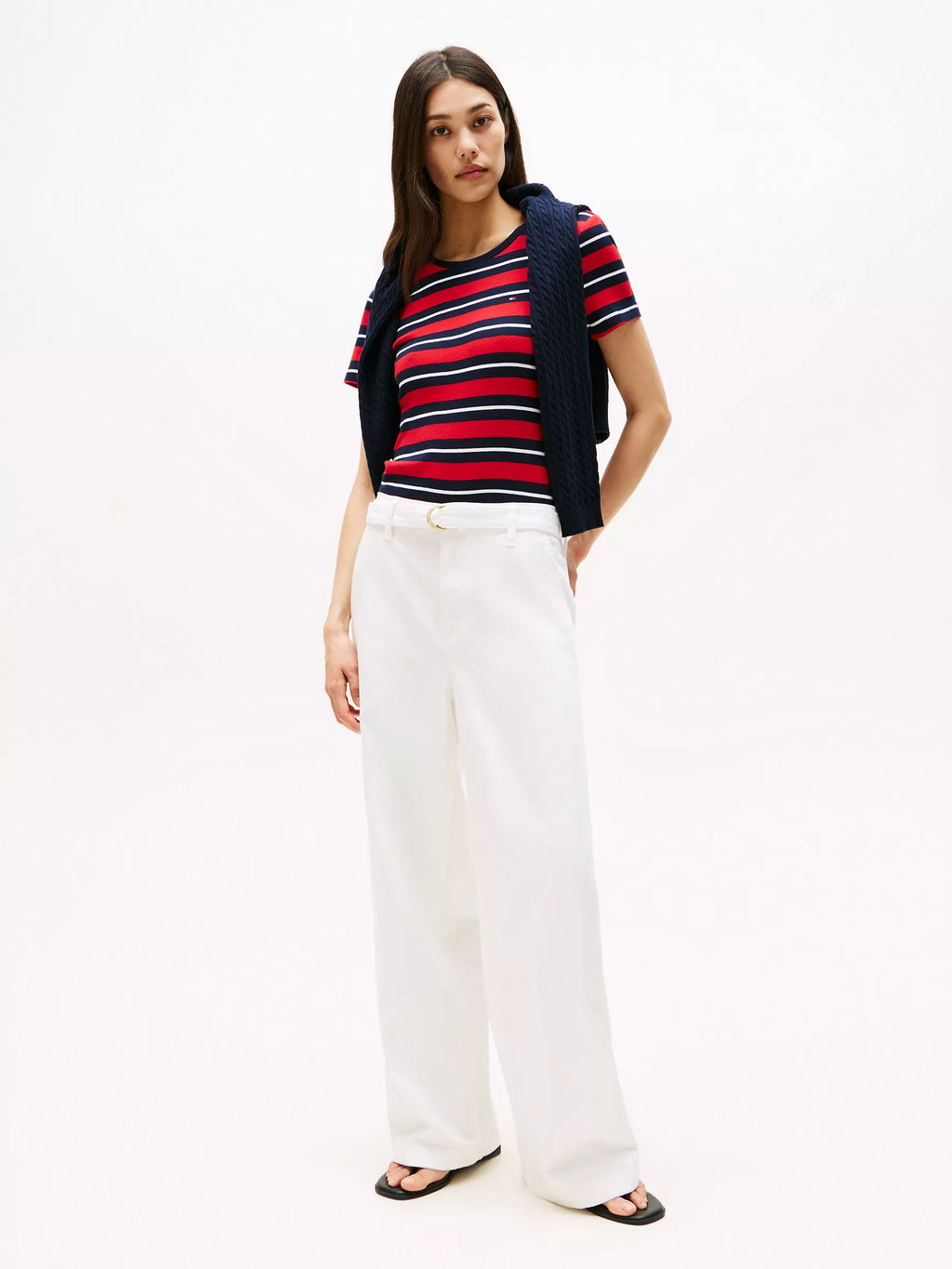Tommy White High-Rise Wide-Leg Jean