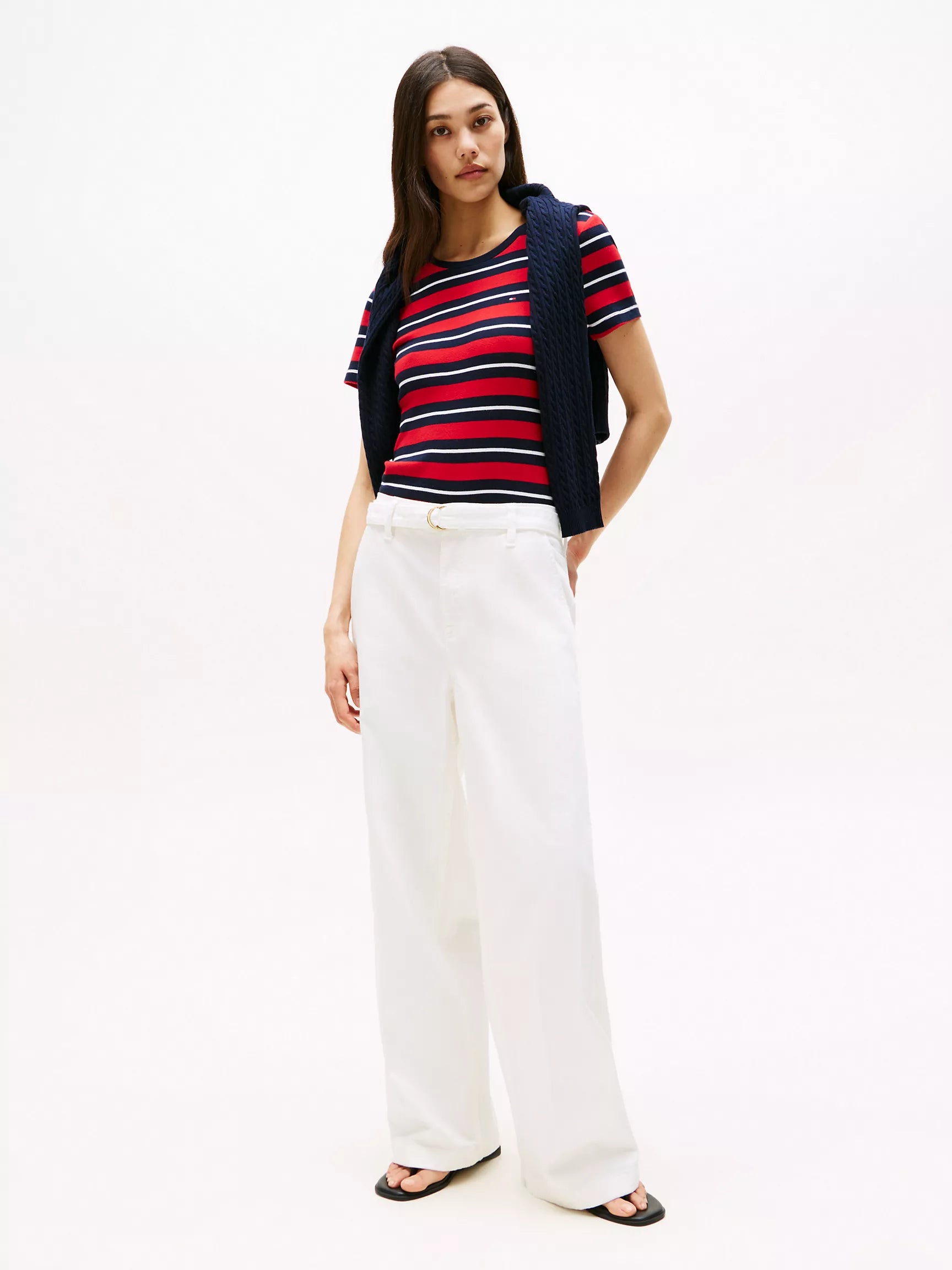 Tommy White High-Rise Wide-Leg Jean
