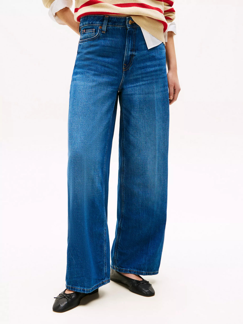 Tommy Medium Wash High-Rise Wide-Leg Jean
