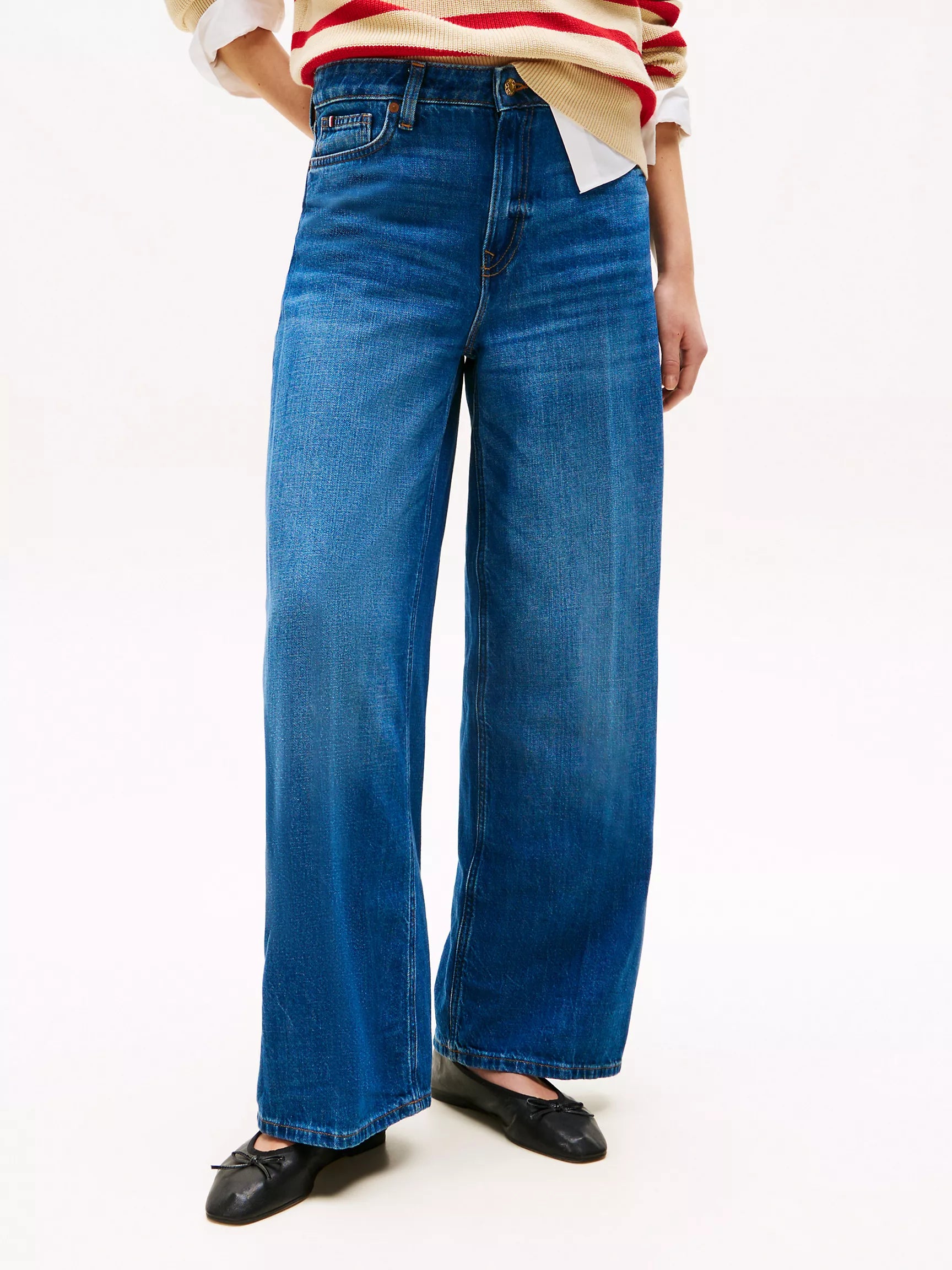 Tommy Medium Wash High-Rise Wide-Leg Jean