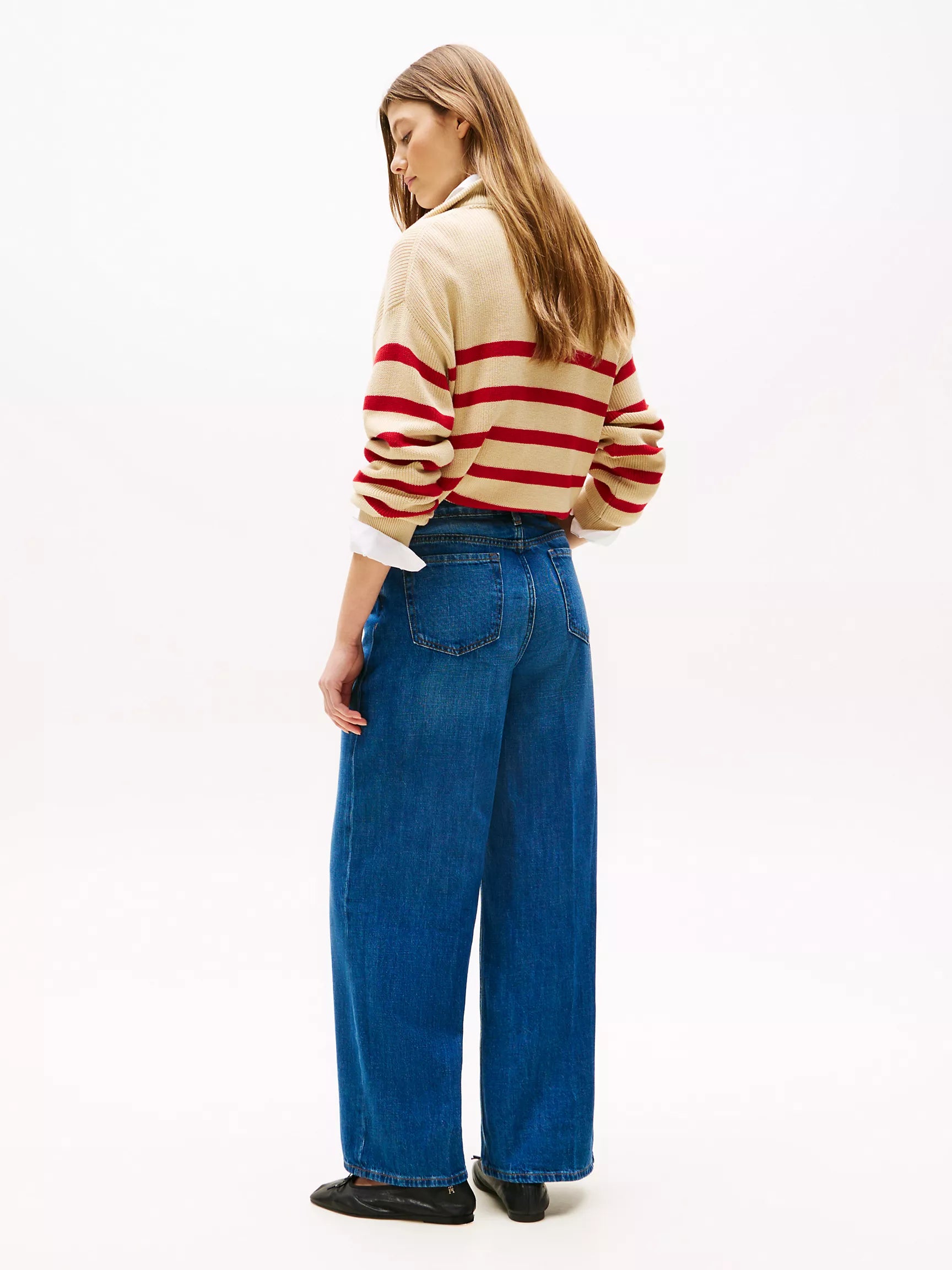 Tommy Medium Wash High-Rise Wide-Leg Jean