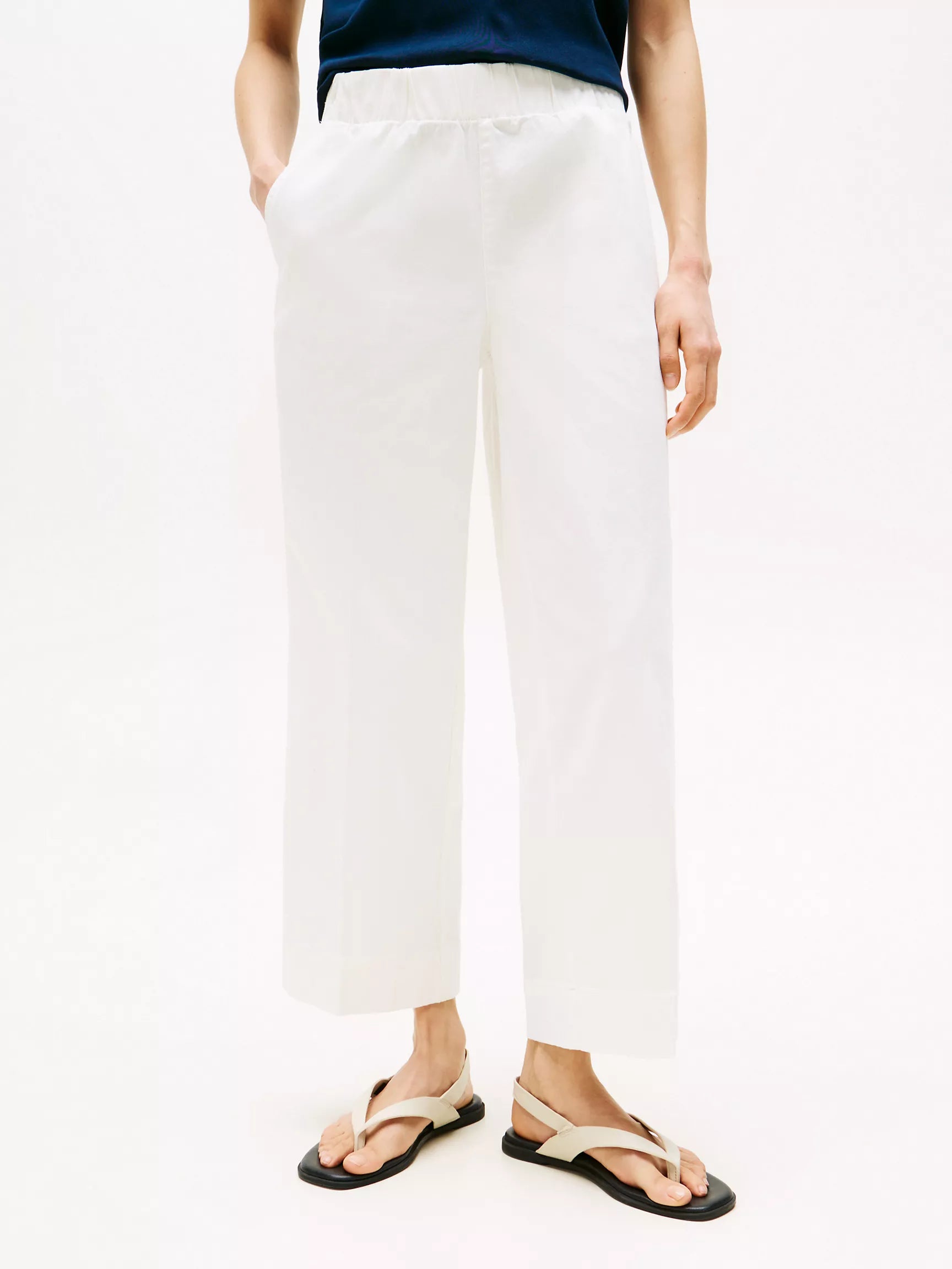 Tommy Pull-On Wide-Leg Ankle Pant