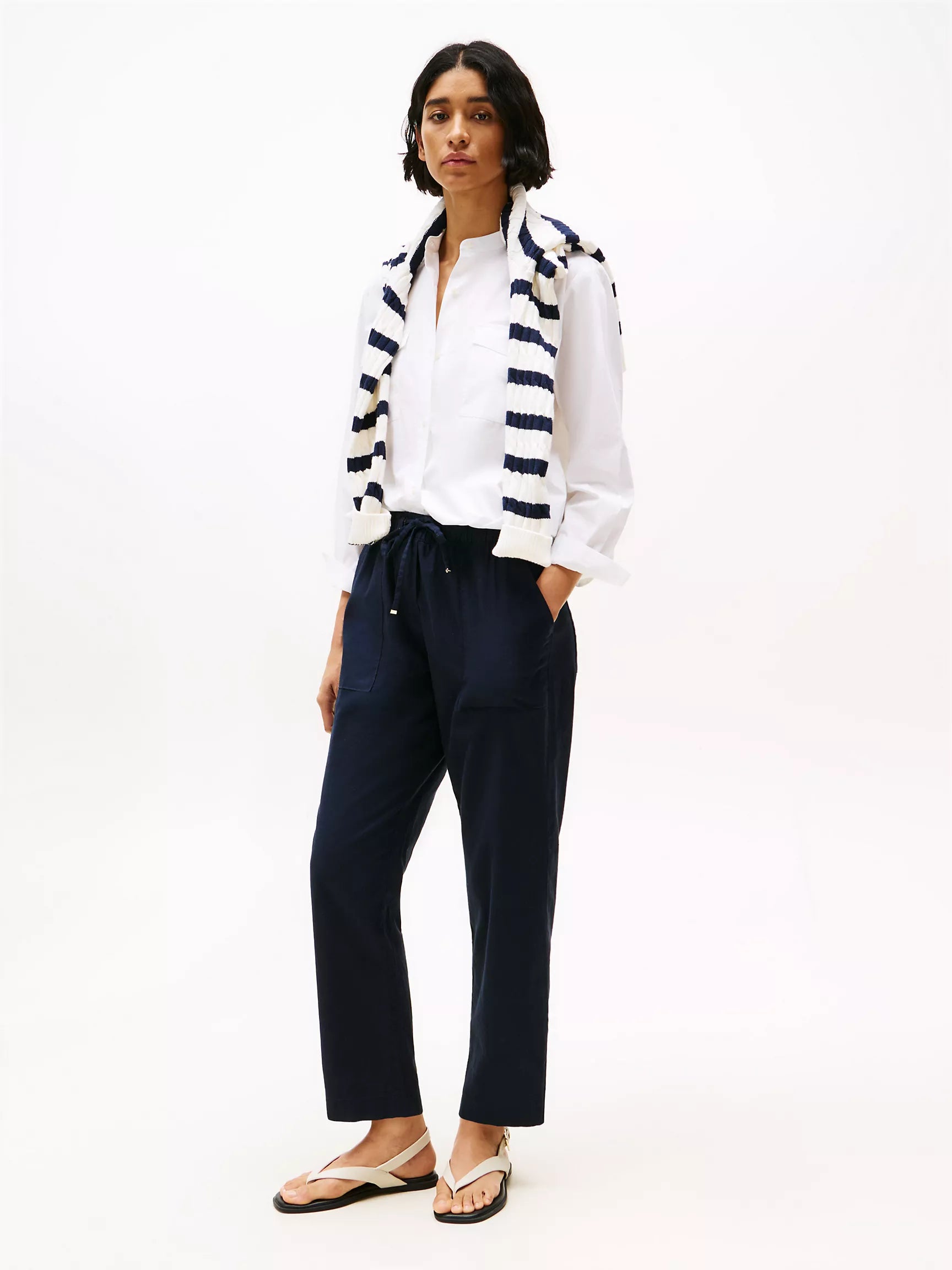 Tommy Linen-Blend Pull-On Pant