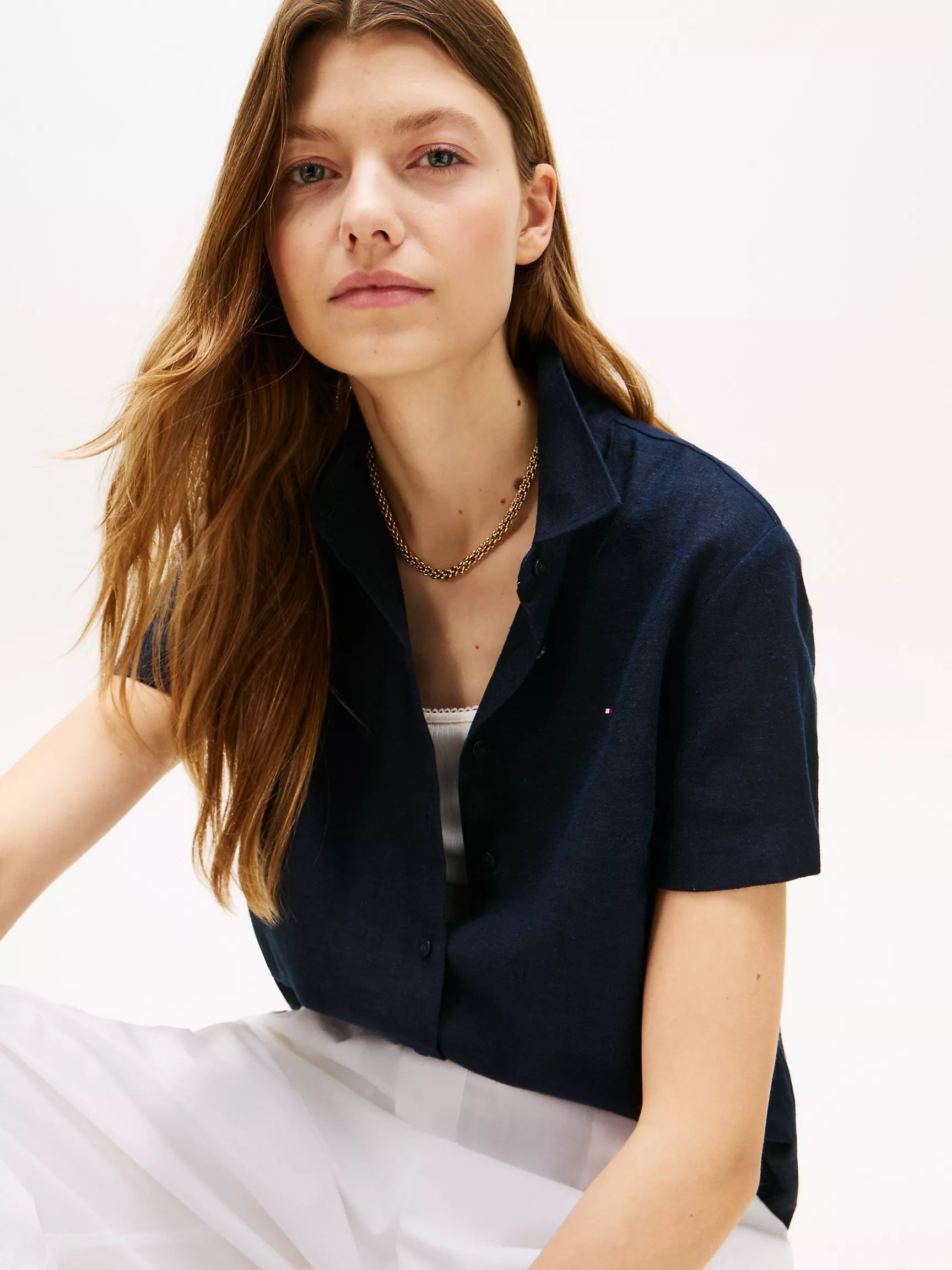 Tommy Short-Sleeve Linen-Blend Shirt