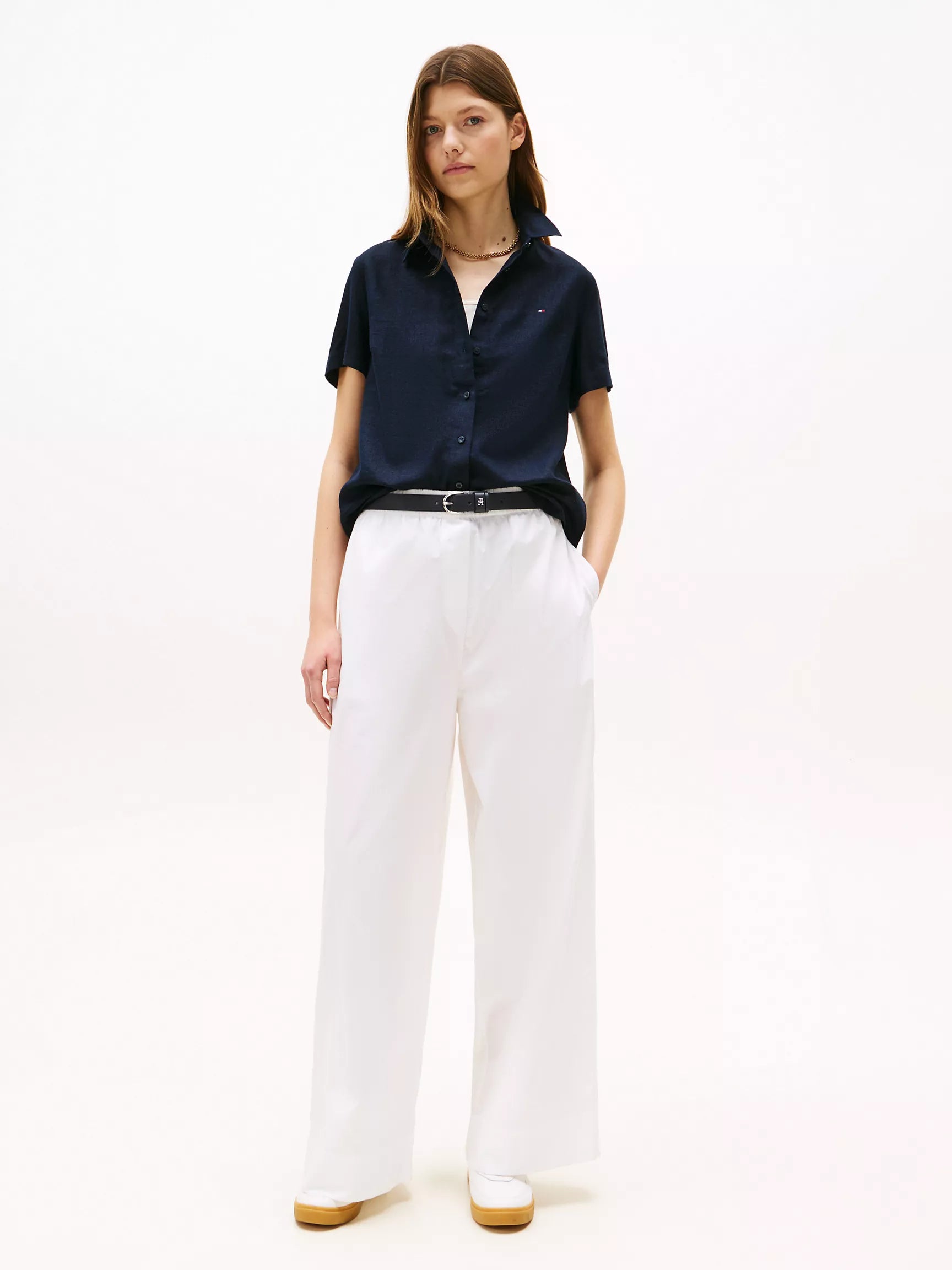 Tommy Short-Sleeve Linen-Blend Shirt