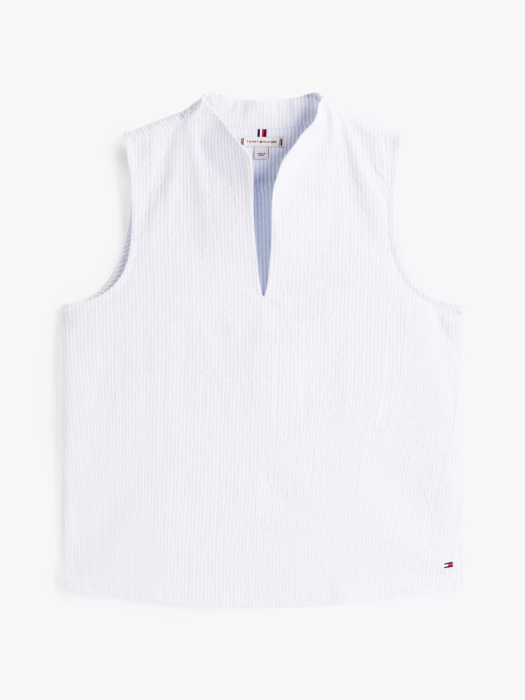Tommy Seersucker Stripe Sleeveless Top