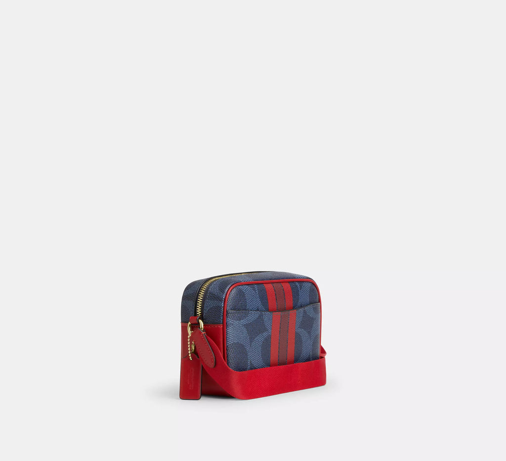 COACH Mini Jamie Camera Bag In Signature Canvas With Varsity Stripe