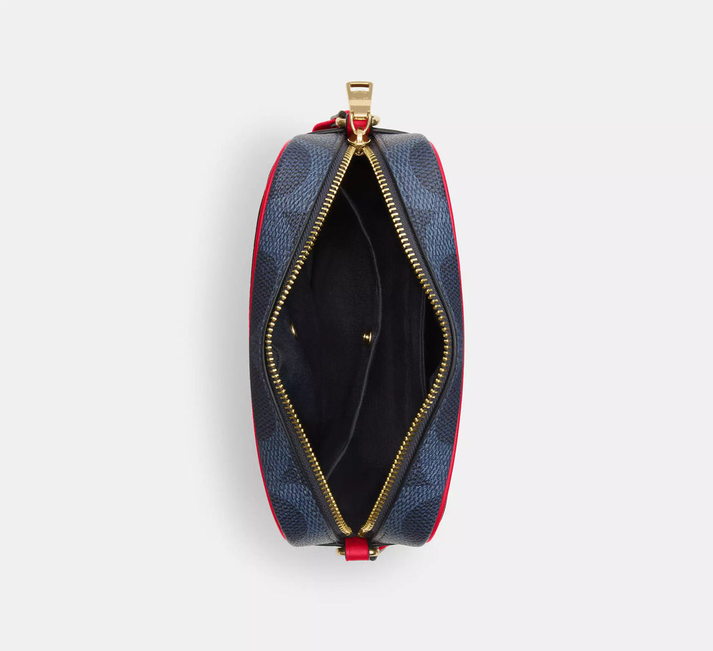 COACH Mini Jamie Camera Bag In Signature Canvas With Varsity Stripe