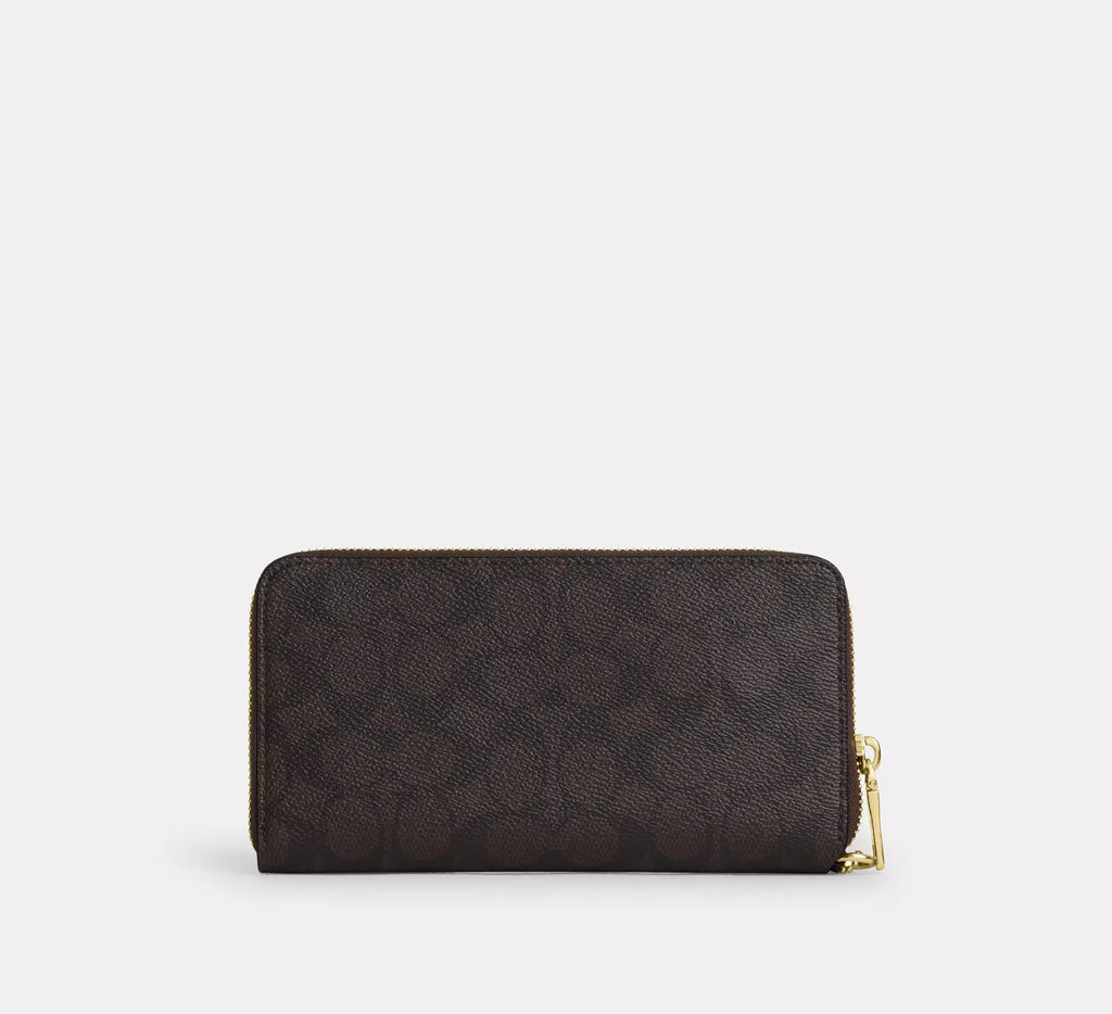 COACH Long Zip Around Wallet With Detachable Card Case In Signature Canvas